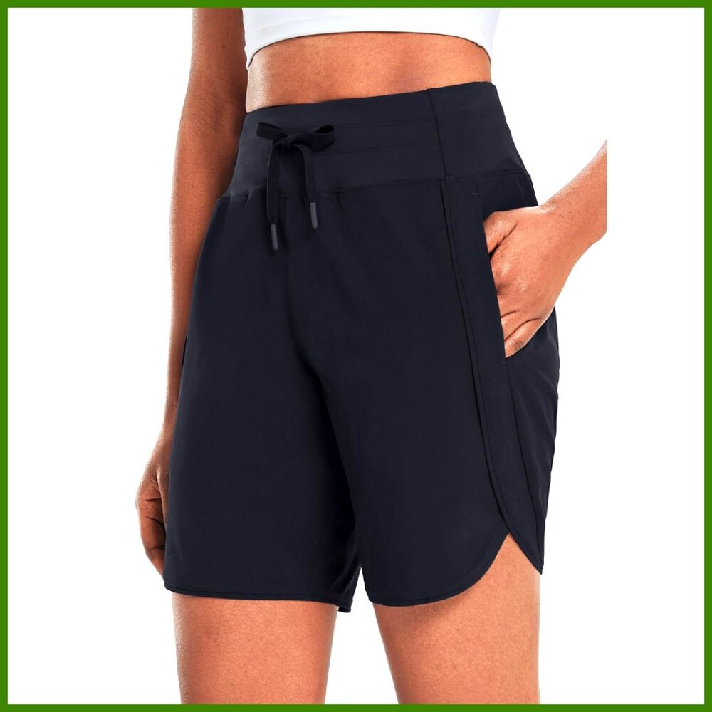 7" Athletic Running Shorts High Waisted Zipper Pocket Quick Dry